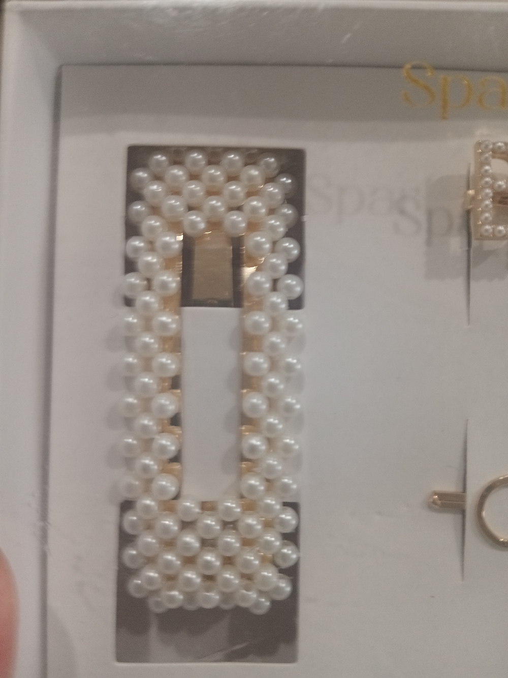 Pearl & Gold Hair Pin Set - White and Gold - Picture 3 of 7